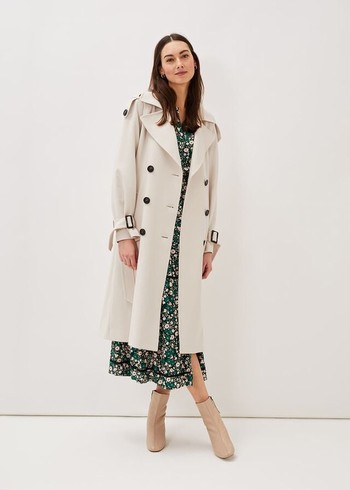 Phase Eight Tegan Trench Coats White USA | 3168542-PF